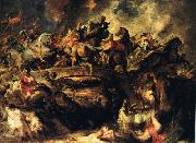 RUBENS, Pieter Pauwel Battle of the Amazons Sweden oil painting artist